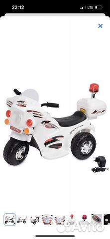 Детский электро мотоцикл Kreiss полиция
