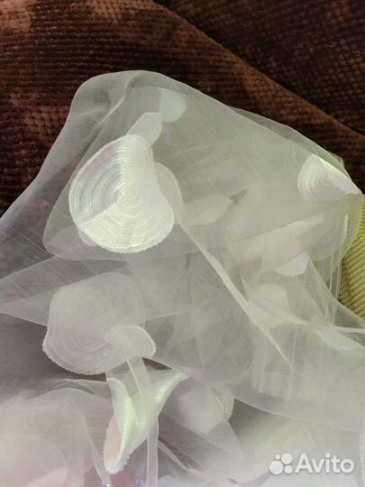 Комплект новых готовых штор, органза