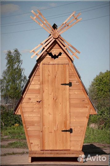 Дачный туалет деревянный прямоугольник RKC