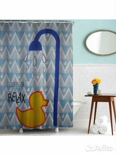 Шторка для ванной тканевая (180*200 см) 