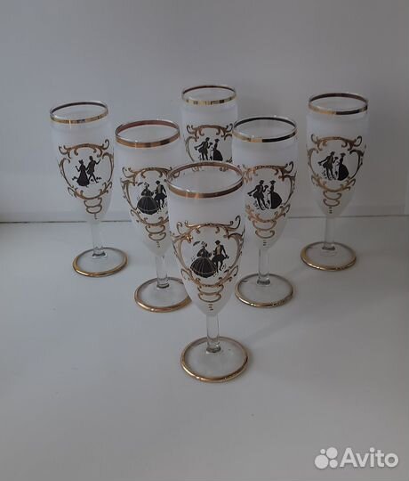 Бокалы для шампанского. Богемское стекло. Свадьба