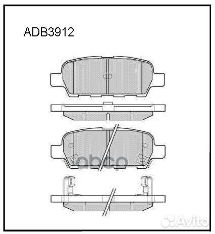 Колодки тормозные дисковые зад ADB3912 alli