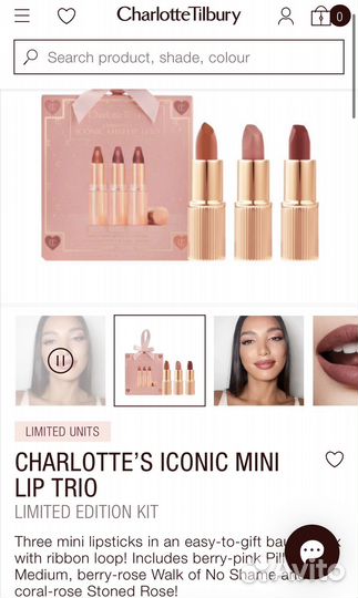 Набор помад Charlotte Tilbury iconic mini trio