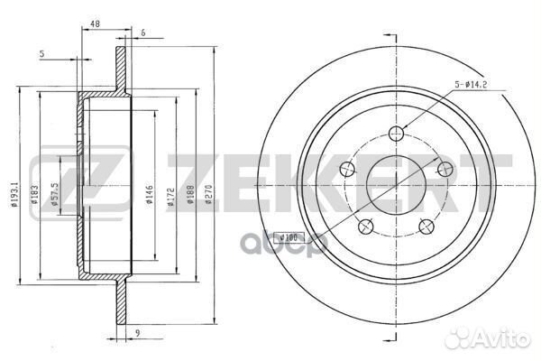 Диск торм. зад. Chrysler Sebring I II 01- (зам