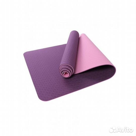 Коврик для йоги и фитнеса 183x61x0,6 см усиленный
