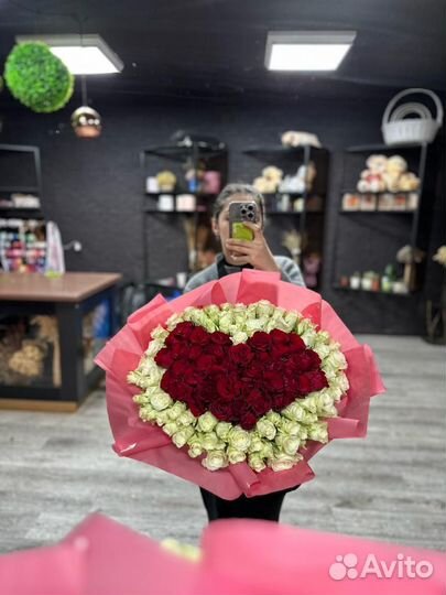 Цветы букет 101 роза