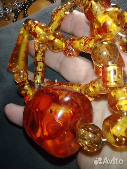 Бусы янтарь винтаж