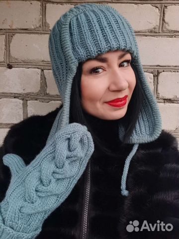 Ушанка и варежки ручной работы