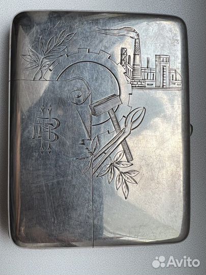 Портсигар серебряный 875 проба СССР 1930-е годы