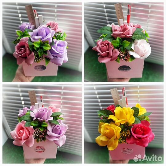 Букеты из мыльных роз на День Учителя