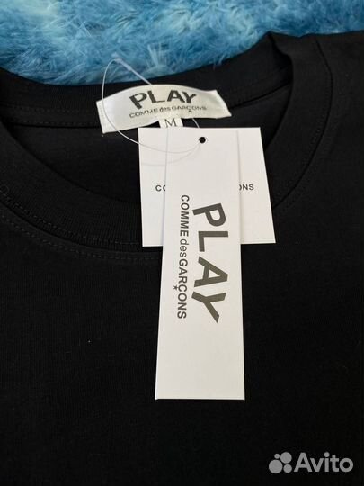 Лонгслив comme des garcons хлопок лого вышивка