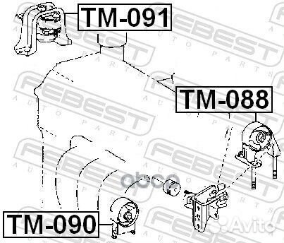 Подушка двс правая Toyota Yaris 01-05 TM091 Fe