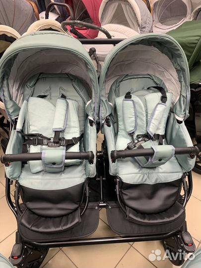 Коляска для двойни indigo как новая