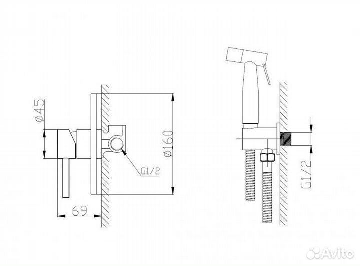 Гигиенический душ BelBagno Etna etna-SET-HGN-IN с