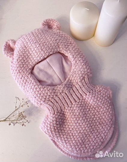 Шапка шлем новая для девочки 46 48