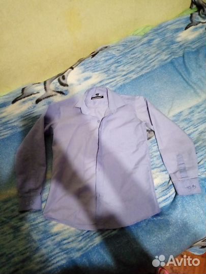 Рубашка синяя школьная на мальчика