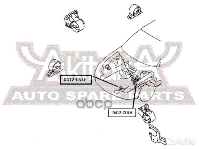 Подушка двигателя передняя 0412-CS3F asva