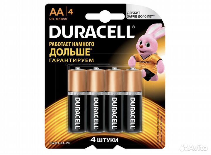 Батарейки duracell аа LR6 (2A/4B), 4штуки