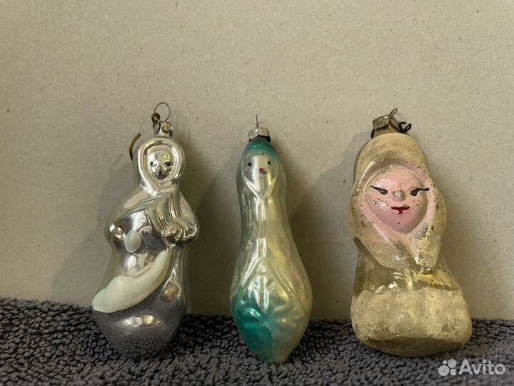 Стеклянные елочные игрушки СССР