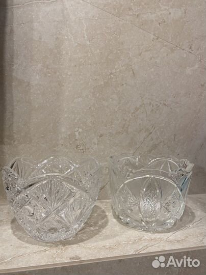 Хрустальный салатник посуда салатница ваза