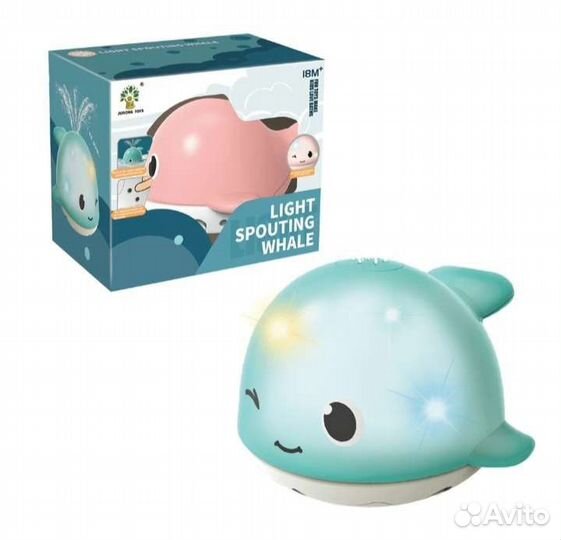 Игрушки для ванной кит (с фонтаном и подсветкой)