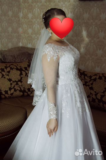 Свадебное платье 48 50 бу