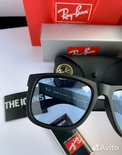 Очки ray ban Justin polaroid голубые