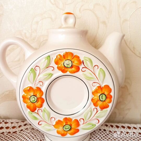 Чайник-квасник коллекционный с чашками СССР