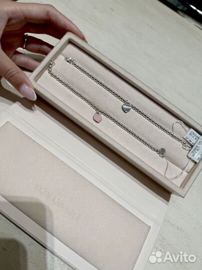 Новый браслет Tiffany Blue Heart Tag Bead Bracelet