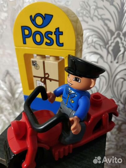 Lego duplo, почта, мусоровоз, фронтальный погрузчк