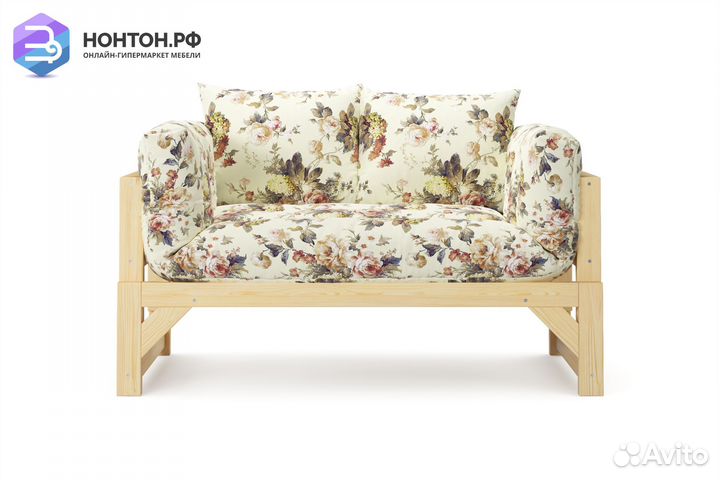 Диван кушетка Амбер желтый с цветами