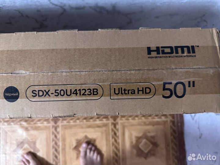 Новый Телевизор Sber SDX-50U4123B 4К 50дюймов