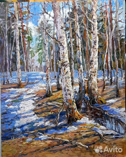 Картина маслом на картоне 40х50