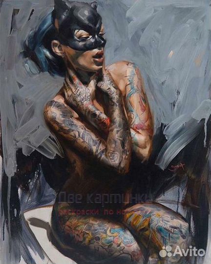 Алмазная мозаика 40x50 Татуированная