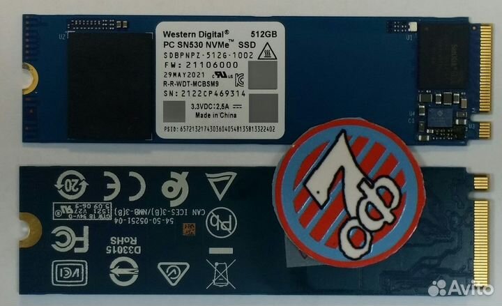 Накопитель SSD 512G WD M2 2280 nvme sdbpnpz-512G-1