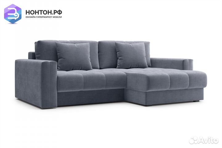 Диван угловой тик-так Монарх темно-серый