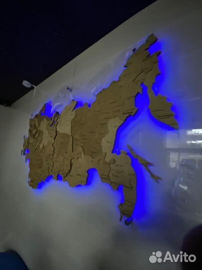 Карта России из дерева