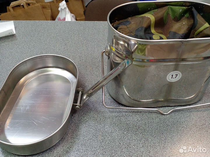 Котелок туристический стальной 1.7 л