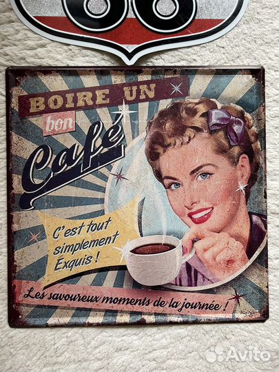 Панно постер ретро металл