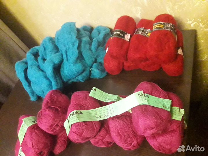 Пряжа для вязания мохер, шерсть, синтетика