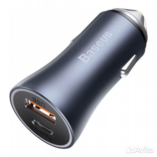 Зарядное устройство в авто baseus USB+USB-C, 3A