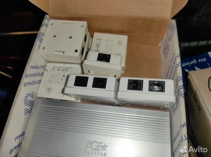 Роутер, розетки в короб, сетевые карты