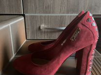 Туфли замшевые красные