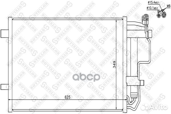 Радиатор кондиционера с осушит. Mazda 3 1.6-2.0