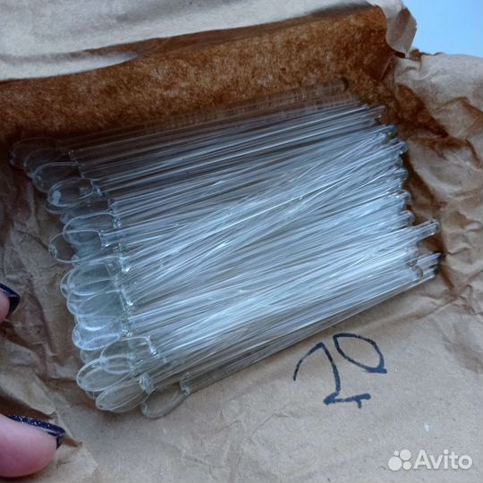 Лопаточка стеклянная лабораторная 90 мм