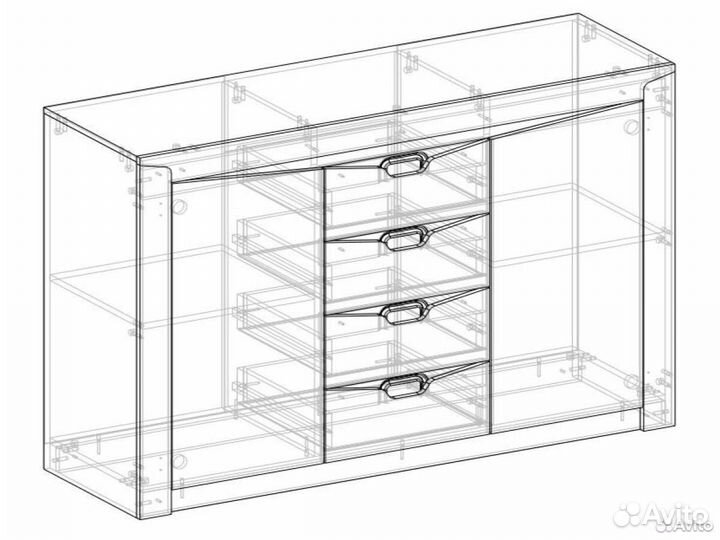 Комод комбинированный Дуб юкон/Гранж Хилтон