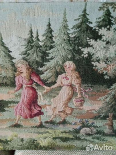 Гобеленовый коврик винтаж СССР. Картина гобелен