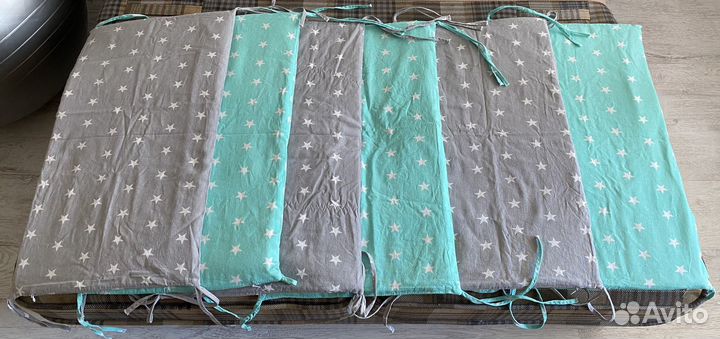 Бортики в кроватку + постельное бельё