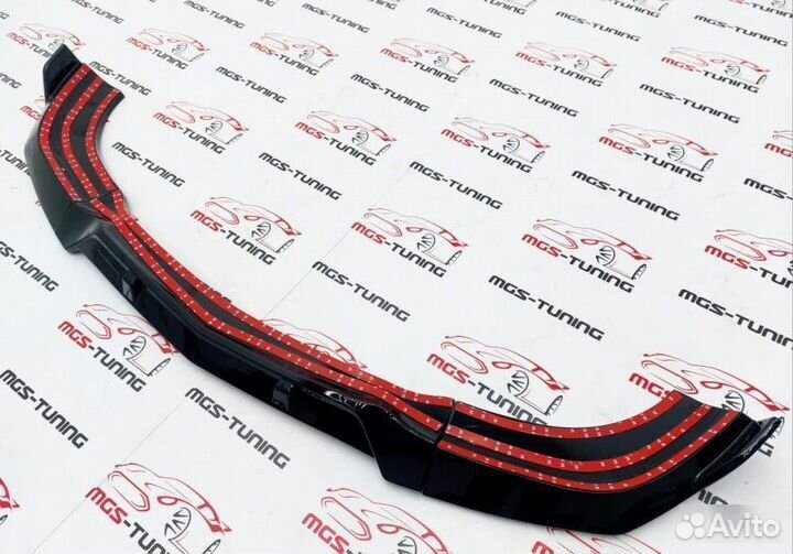 Губа переднего бампера W204 рест черный глянец