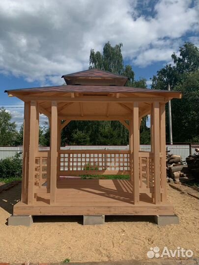 Беседка из сосны. Доставка